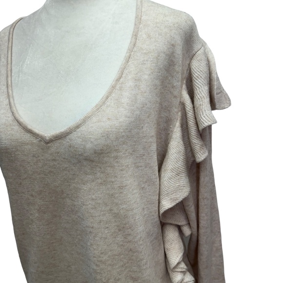 John + Jenn Beige Solid Pullover All Day Wear Sweater Size M - Picture 5 of 12